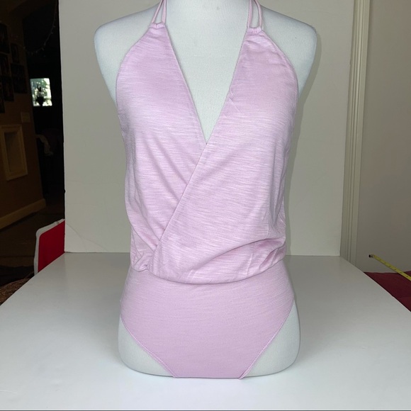 NEW Blue Life Lilac Deep V Haley Halter Bodysuit XS - Picture 5 of 14